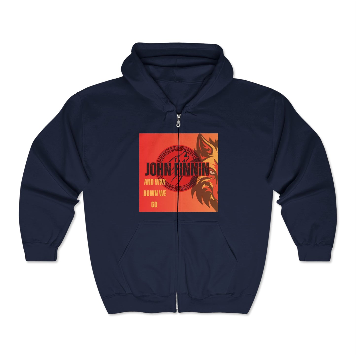 Unisex Heavy Blend Full Zip Hoodie - 'John Finnin' Graphic Design