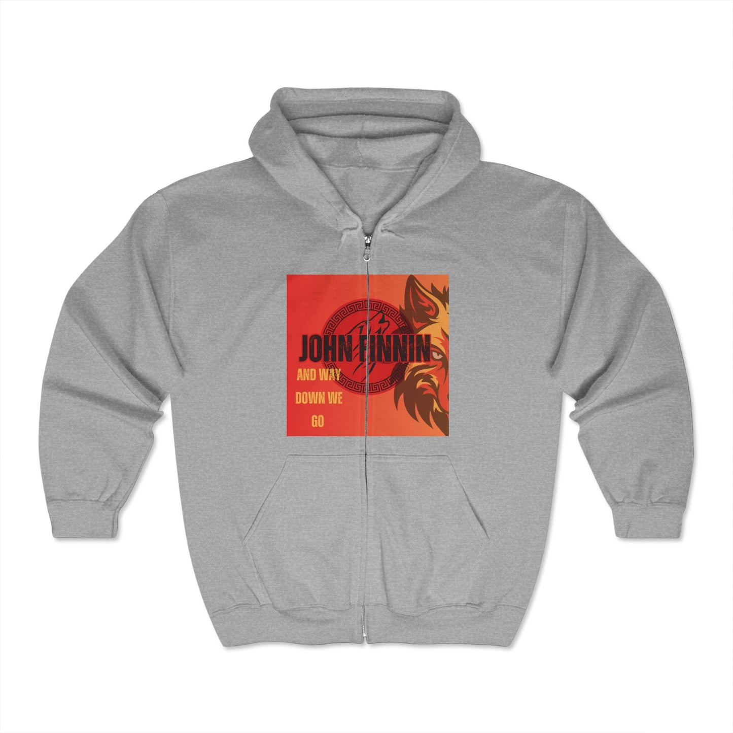 Unisex Heavy Blend Full Zip Hoodie - 'John Finnin' Graphic Design