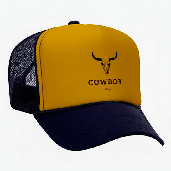 john finnin polyester trucker hat cowboy story .