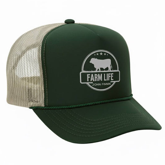 John Finnin Trucker hat polyester high crown  Farm life