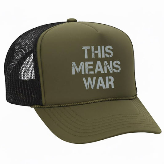 John Finnin Trucker hat polyester high crown - THIS MEANS WAR-