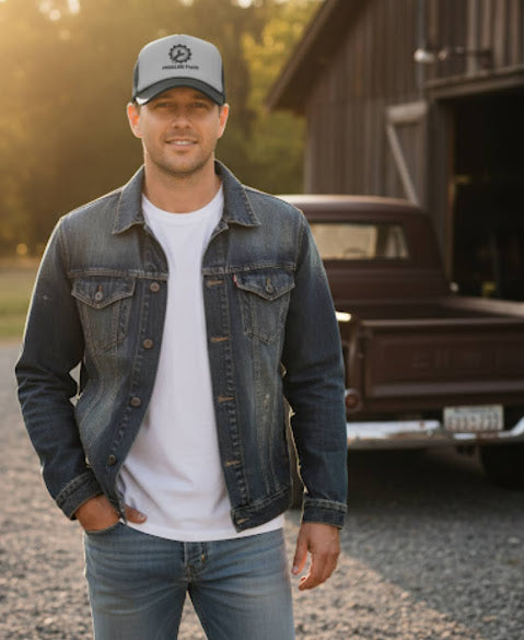 john finnin Trucker hat polyester high crown