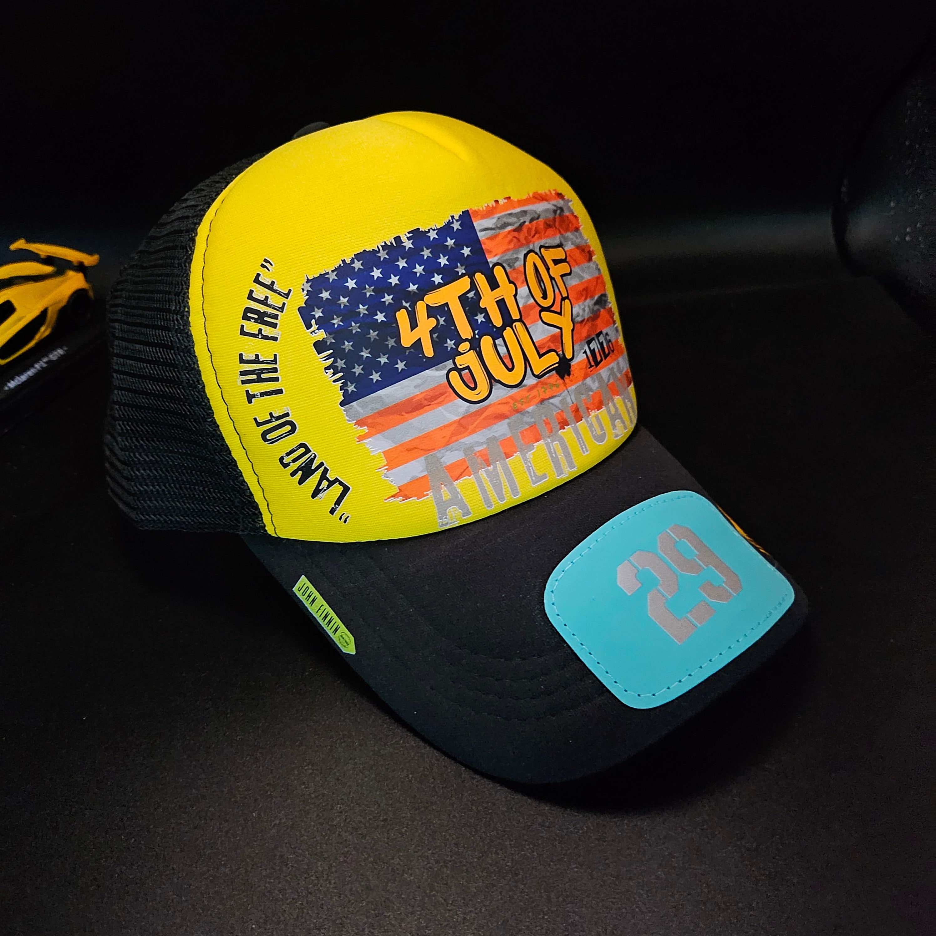 4th of July' John finnin trucker hat reinforced Hard Brim