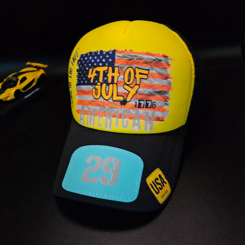 4th of July' John finnin trucker hat reinforced Hard Brim