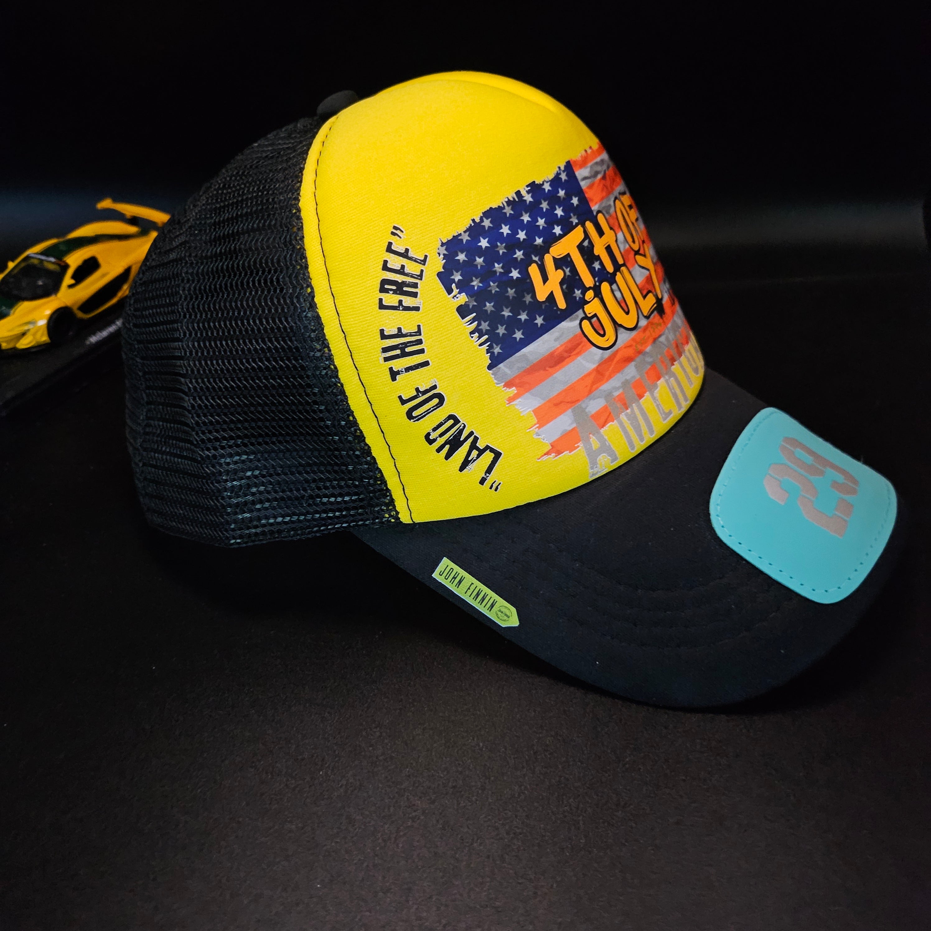 4th of July' John finnin trucker hat reinforced Hard Brim